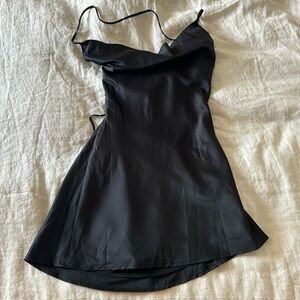 Never worn - Going out little black dress, thin halter and cross back